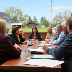 Residents at a town hall meeting discussing a data center proposal in Tarboro