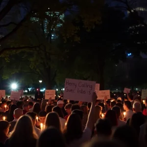 Crowd gathered in Raleigh for a vigil honoring Charlie Kirk