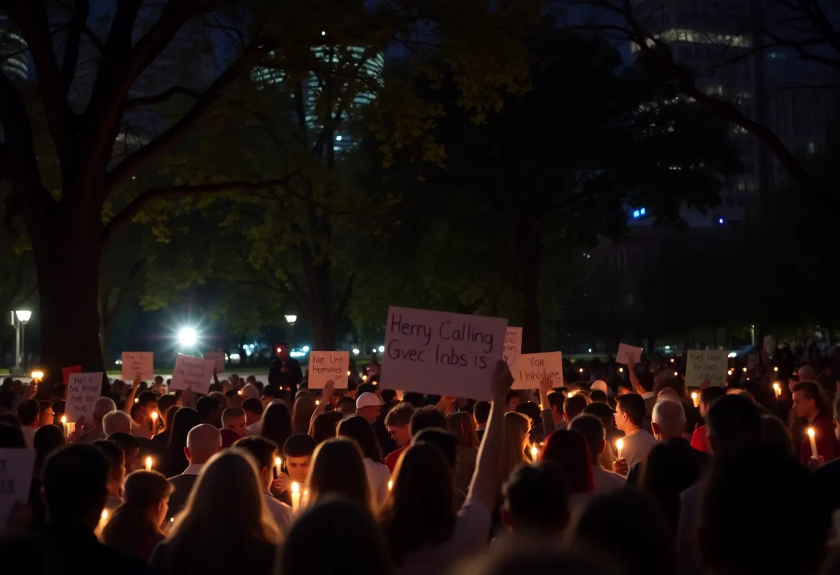 Crowd gathered in Raleigh for a vigil honoring Charlie Kirk