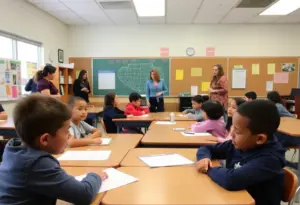 Classroom scene in Washoe County, highlighting educational environment and budget concerns
