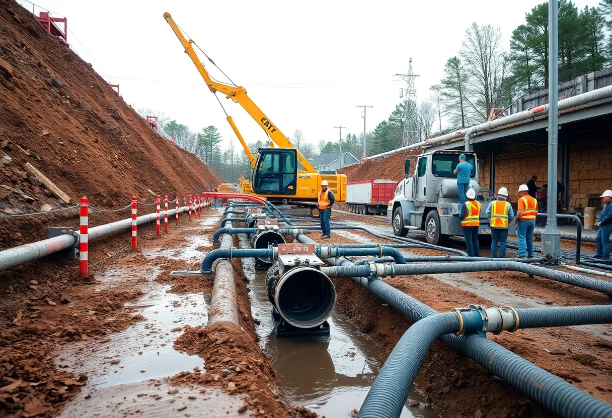 Construction site of Cardinal Infrastructure Group with wet utility installations