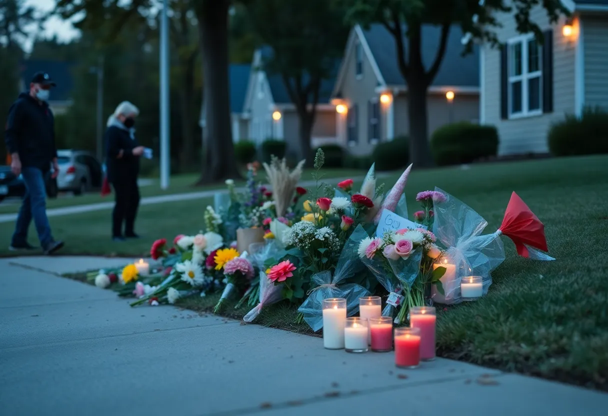 Neighborhood memorial for victims of the Cary triple shooting