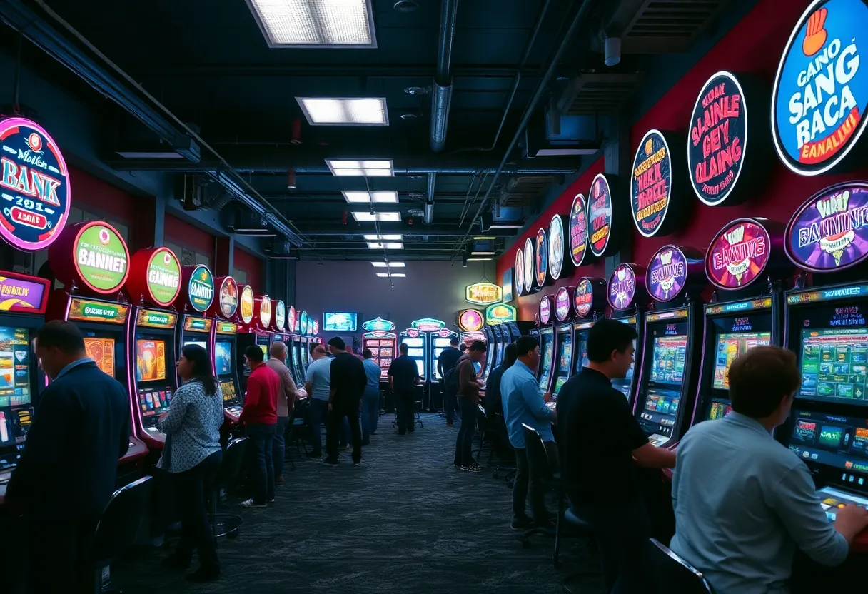 Interior view of an unregulated electronic gaming establishment