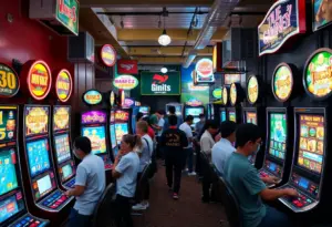 Customers playing electronic gaming machines in a North Carolina establishment