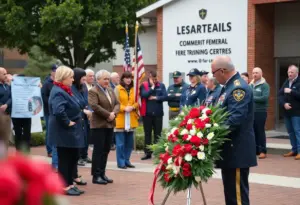 Memorial wreath at Hedingham mass shooting commemoration