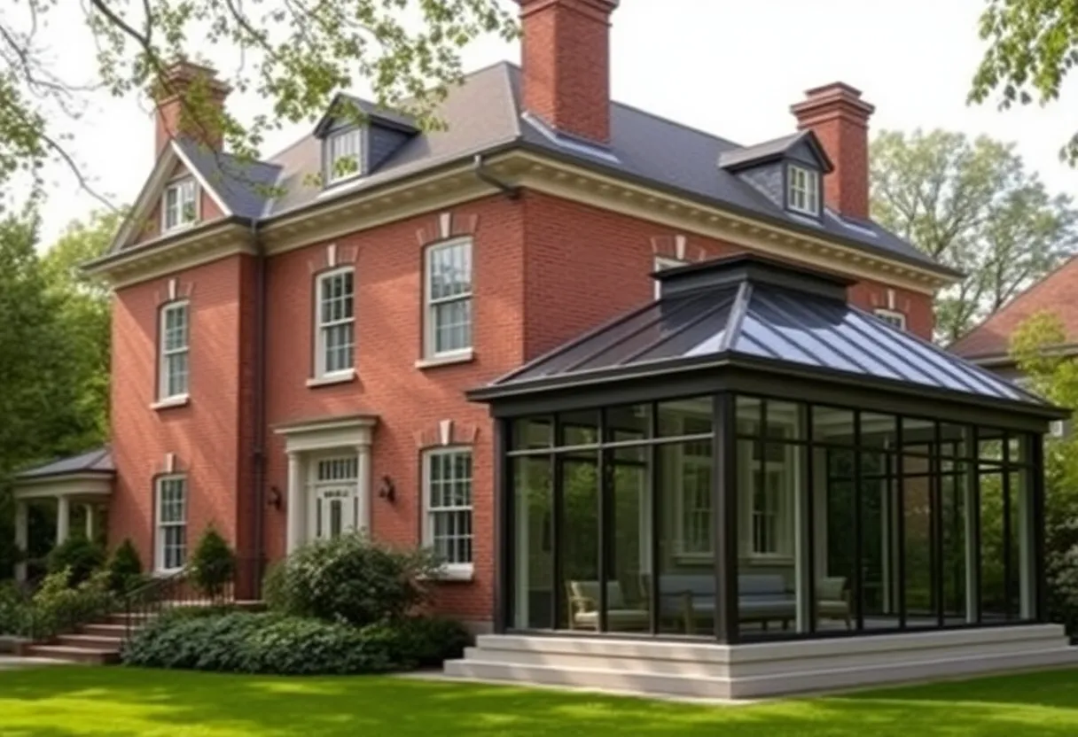 Historic Raleigh residence showcasing Georgian Revival architecture with modern expansion.
