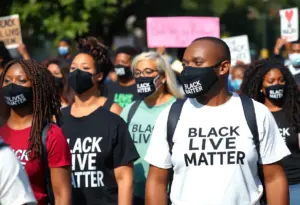 Community members supporting the House of Swank BLM fundraiser with themed apparel