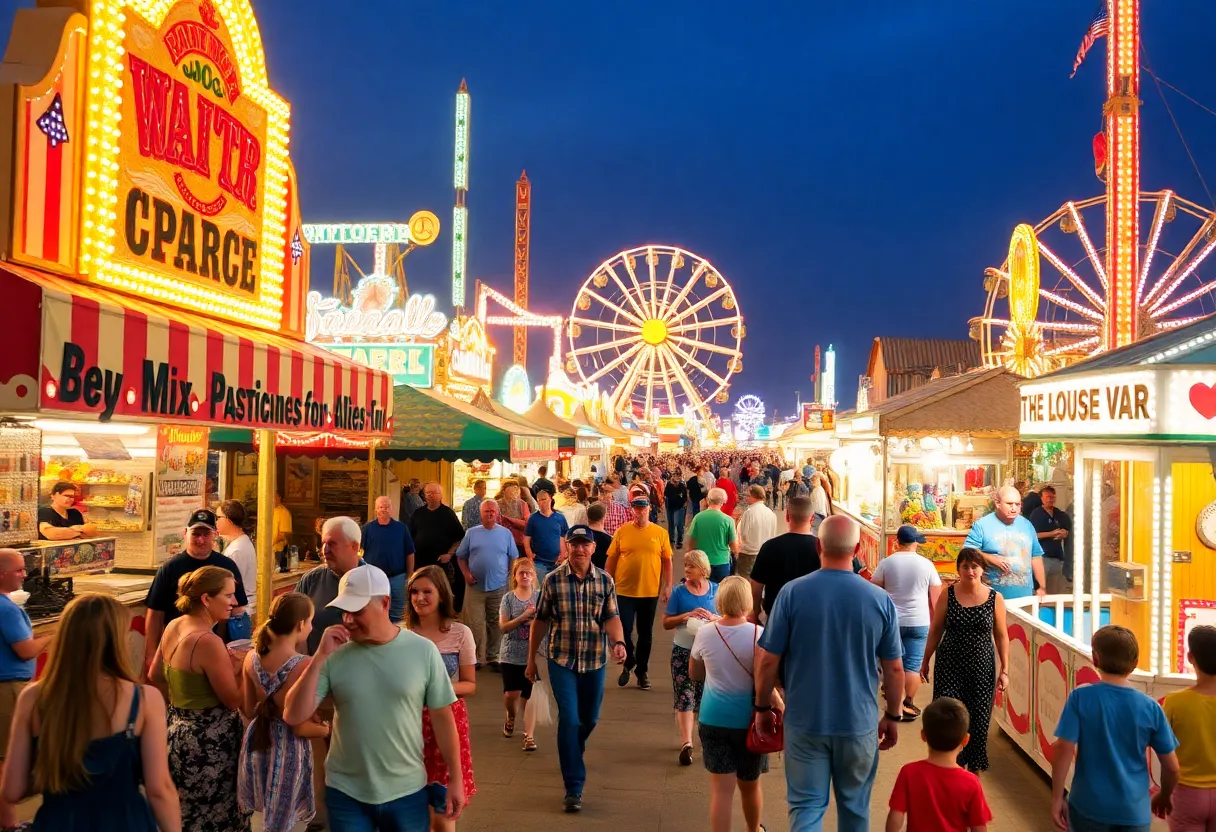 Crowd enjoying the North Carolina State Fair during final weekend events