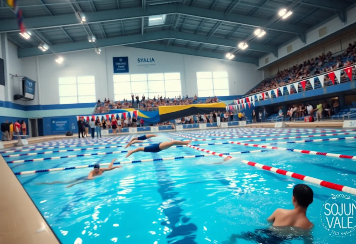 Swimmers competing at NC State Red & White Intrasquad Meet