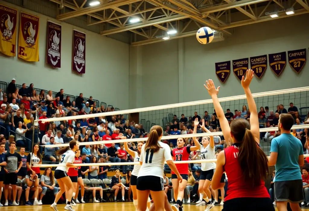 NC State women’s volleyball team competing against Wake Forest.