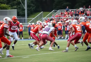 N.C. State Wolfpack football team in action against Campbell Camels
