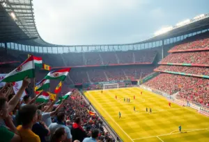 Soccer match between NC State Women's Soccer and Wake Forest with fans in the background.