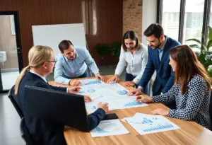 Conceptual image of diverse professionals in a meeting discussing pension fund management