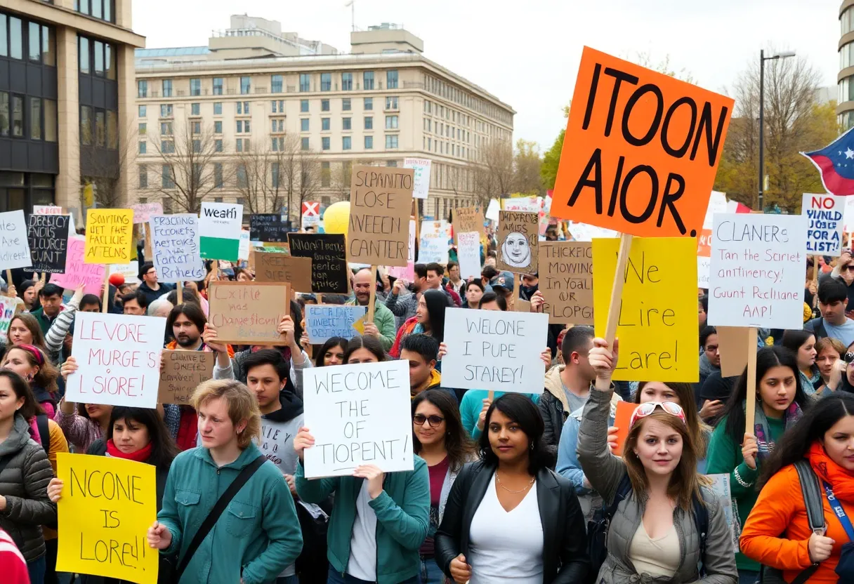 Protesters in North Carolina marching for their rights