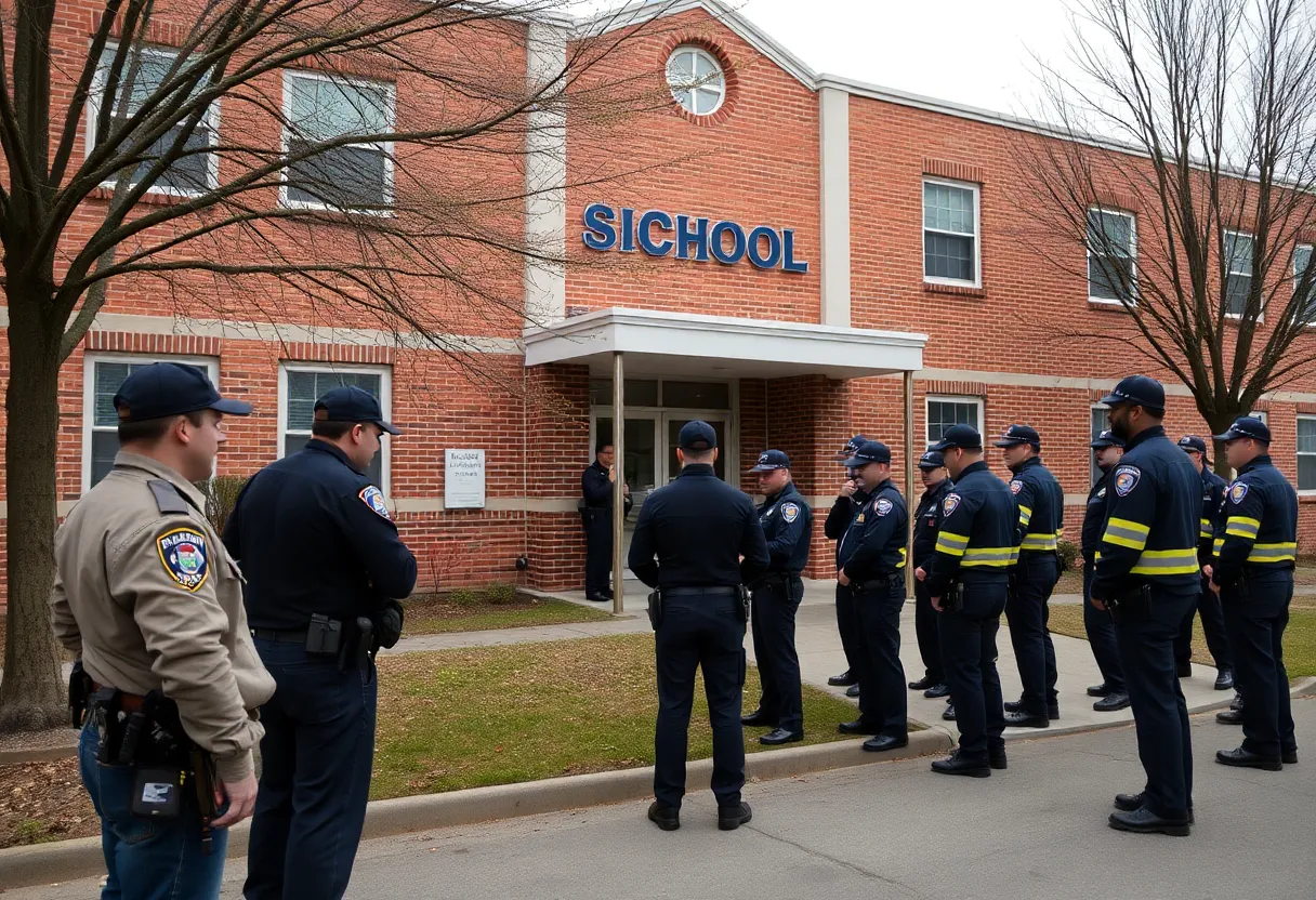 Police and school officials collaborating to ensure student safety
