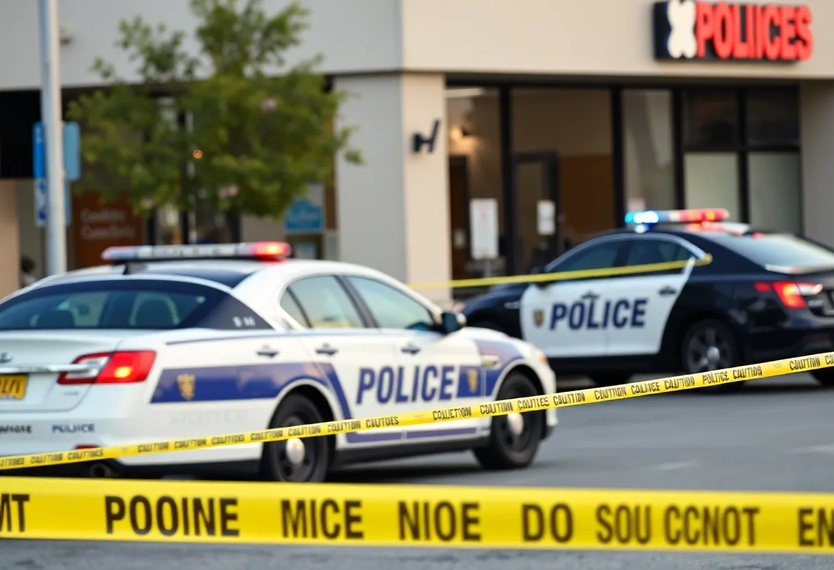Police outside a remodeling business in Durham during an investigation.