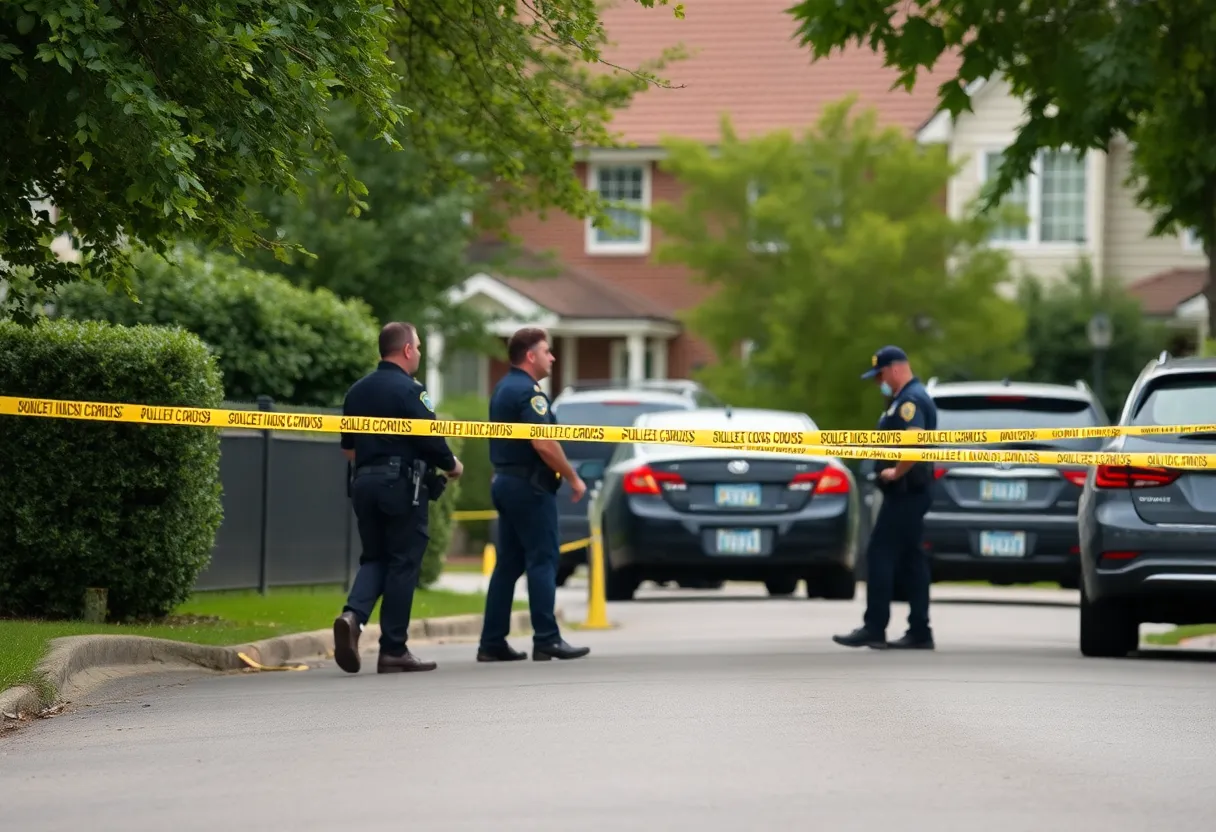 Police caution tape at a crime scene in Durham