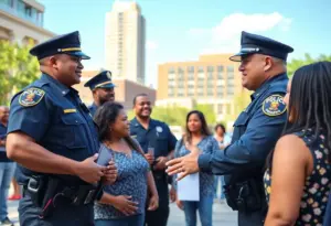 Raleigh police officers engaging with community members