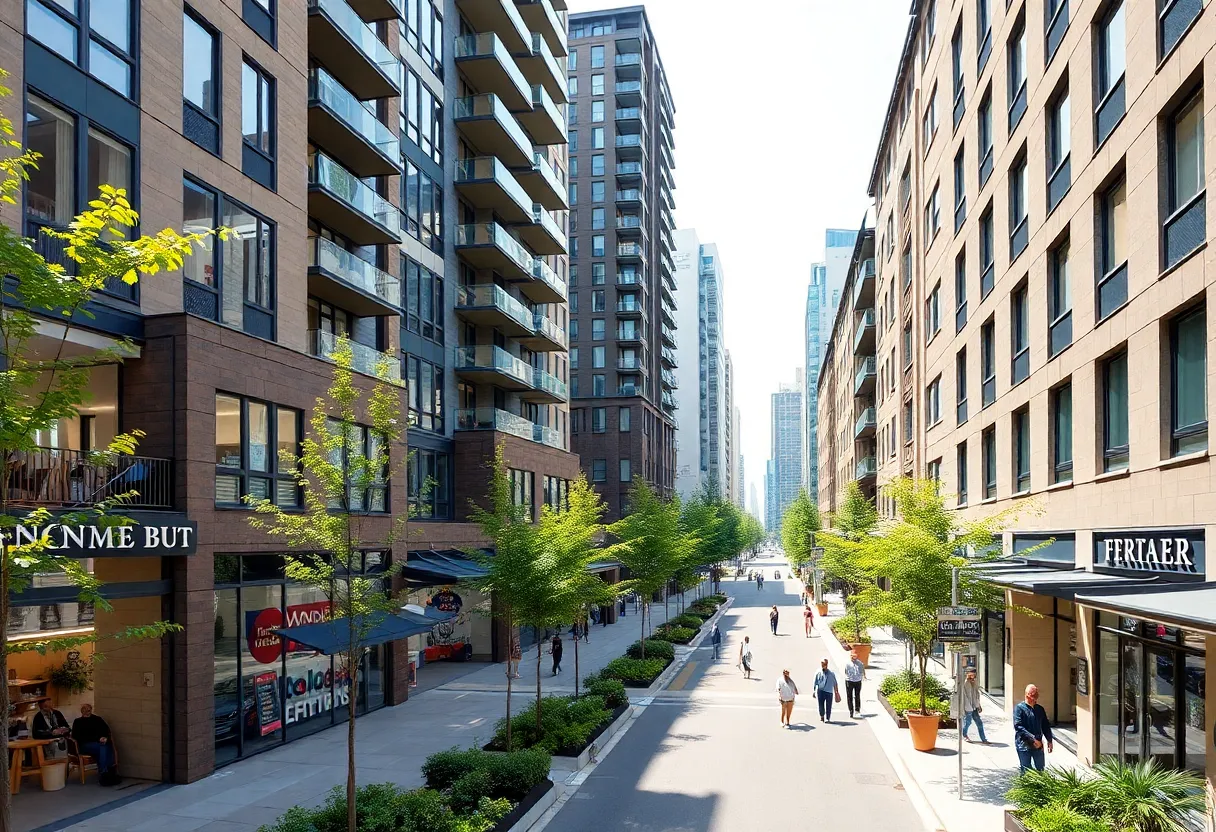 Rendering of the Raleigh downtown mixed-use development