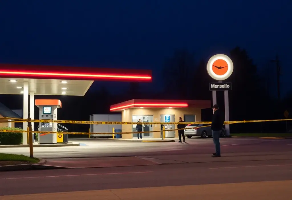 Police scene at a gas station in Raleigh after a shooting incident