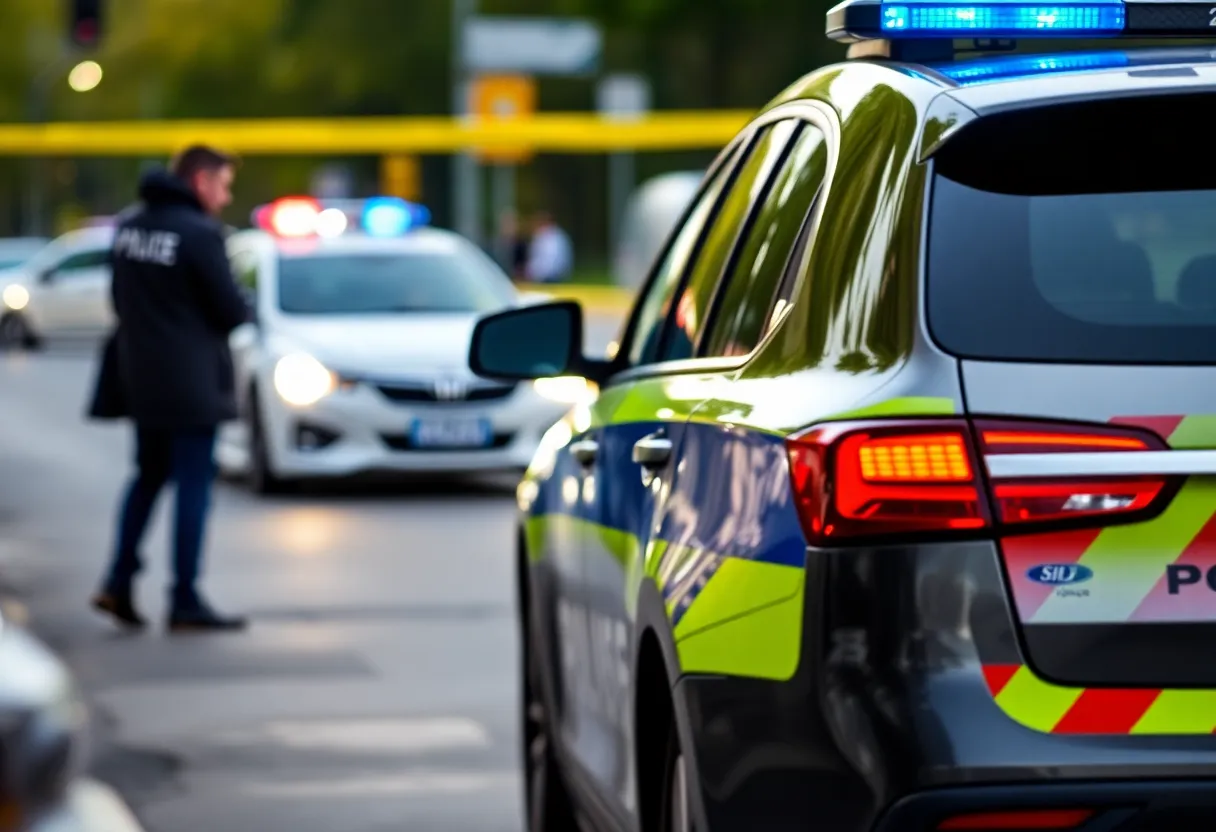 Police car involved in an investigation