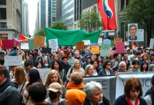 Group of protesters in Raleigh demonstrating against government policies