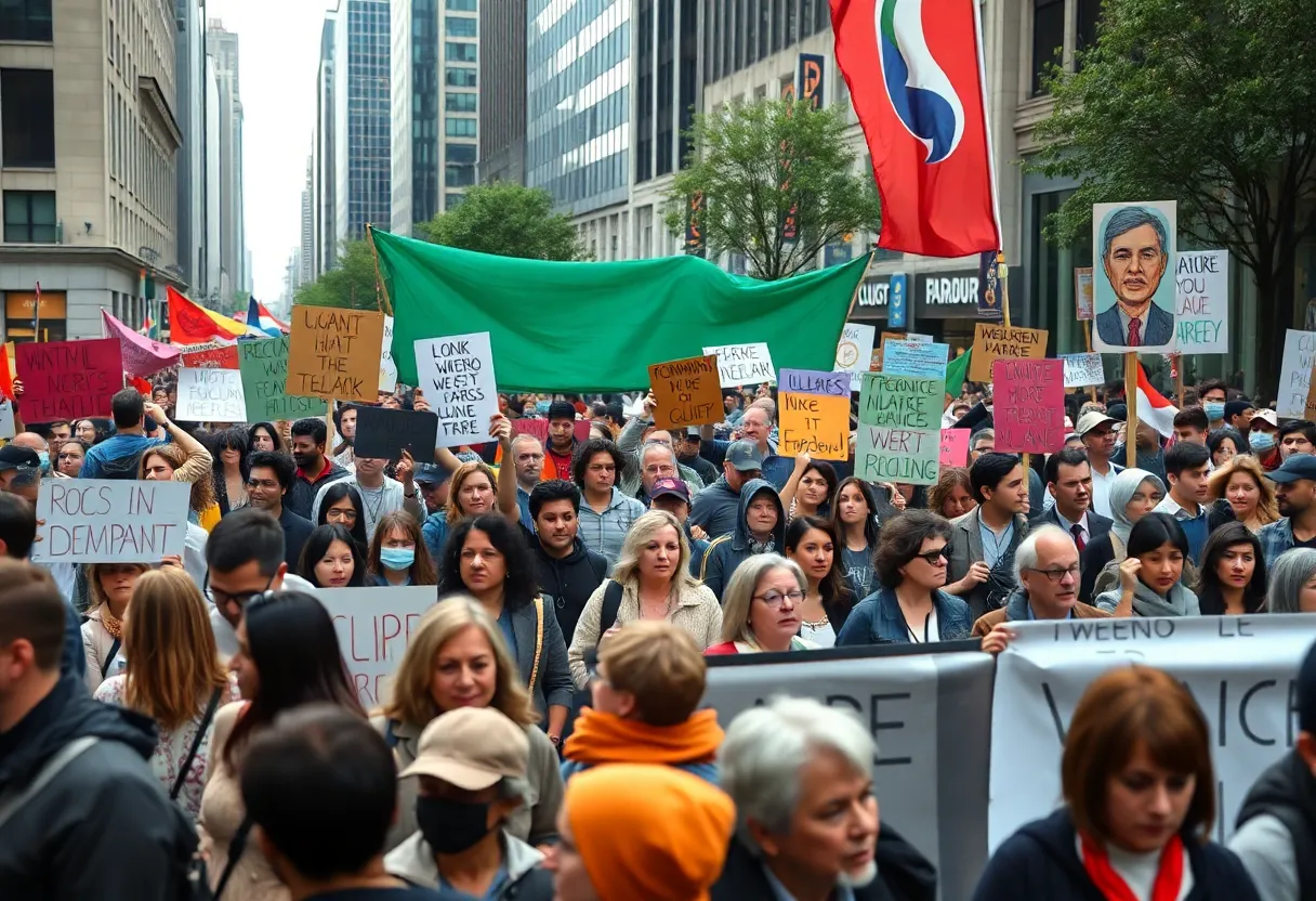 Group of protesters in Raleigh demonstrating against government policies