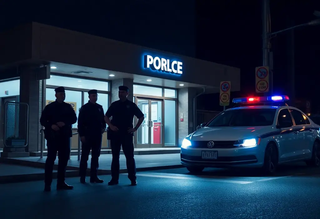 Police response to DWI incident outside a station