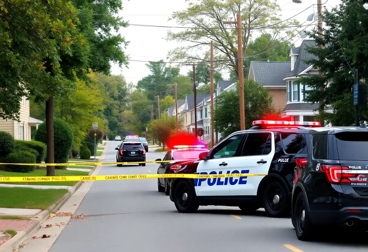 Police presence on Ruby Drive following a shooting incident.