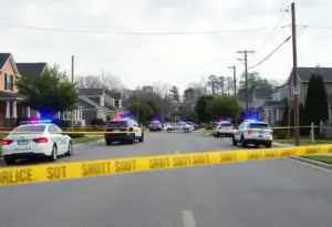 Police responding to a shooting scene in Raleigh, North Carolina