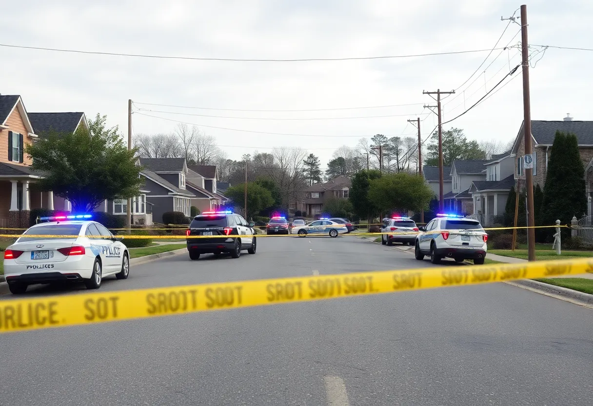 Police responding to a shooting scene in Raleigh, North Carolina