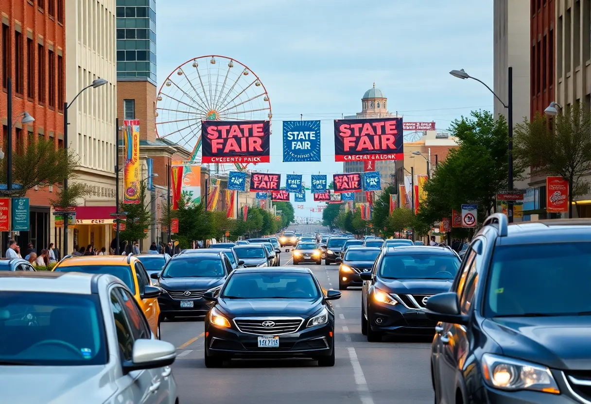 Raleigh traffic with event banners during weekend congestion