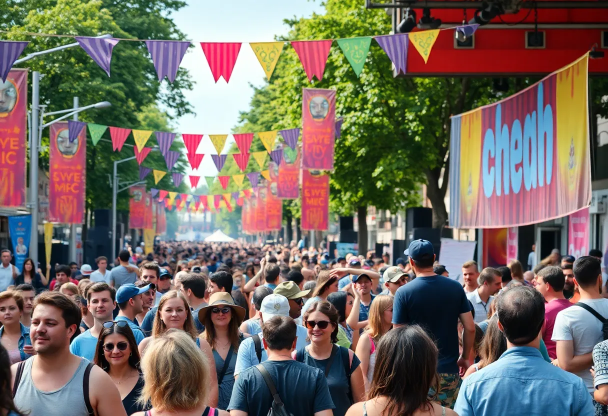 Crowd enjoying live music at Raleigh Wide Open Music Festival