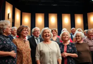 Performers aged 55 and older in a community theater production