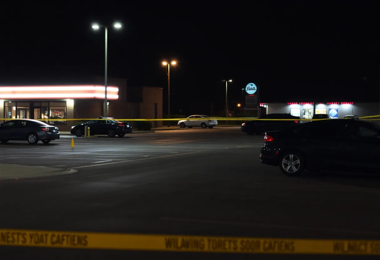Parking lot in South Durham marked with evidence after a shooting incident