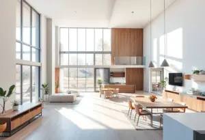 A modern home layout showcasing spacious living areas with natural light.