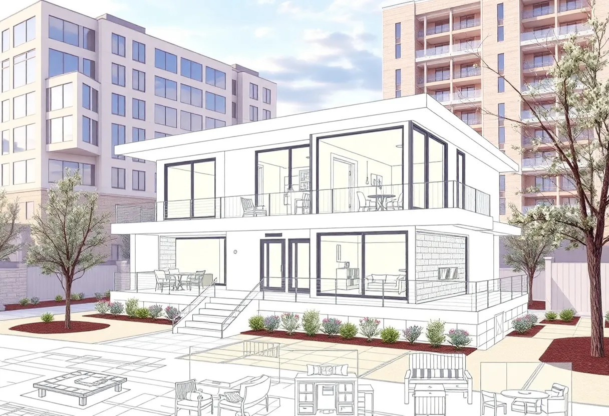 Illustration of modern house plans tailored for Raleigh NC.