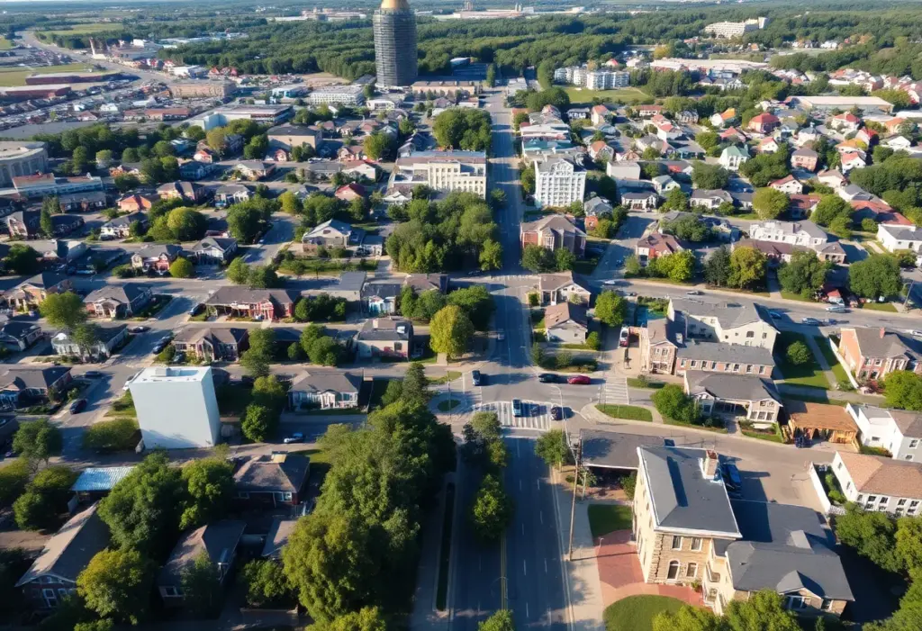 Aerial view of Raleigh residential neighborhoods