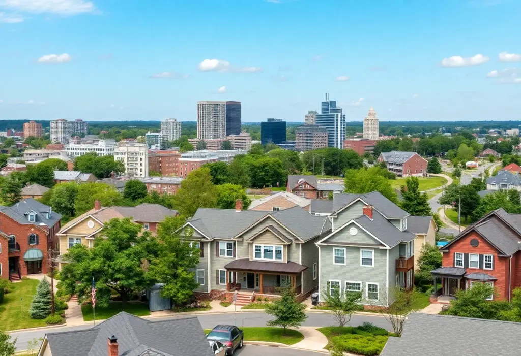 A picturesque view of Raleigh NC showcasing first-time homebuyer houses