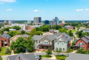 A picturesque view of Raleigh NC showcasing first-time homebuyer houses
