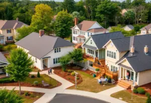 A vibrant Raleigh neighborhood showcasing homes and community life.