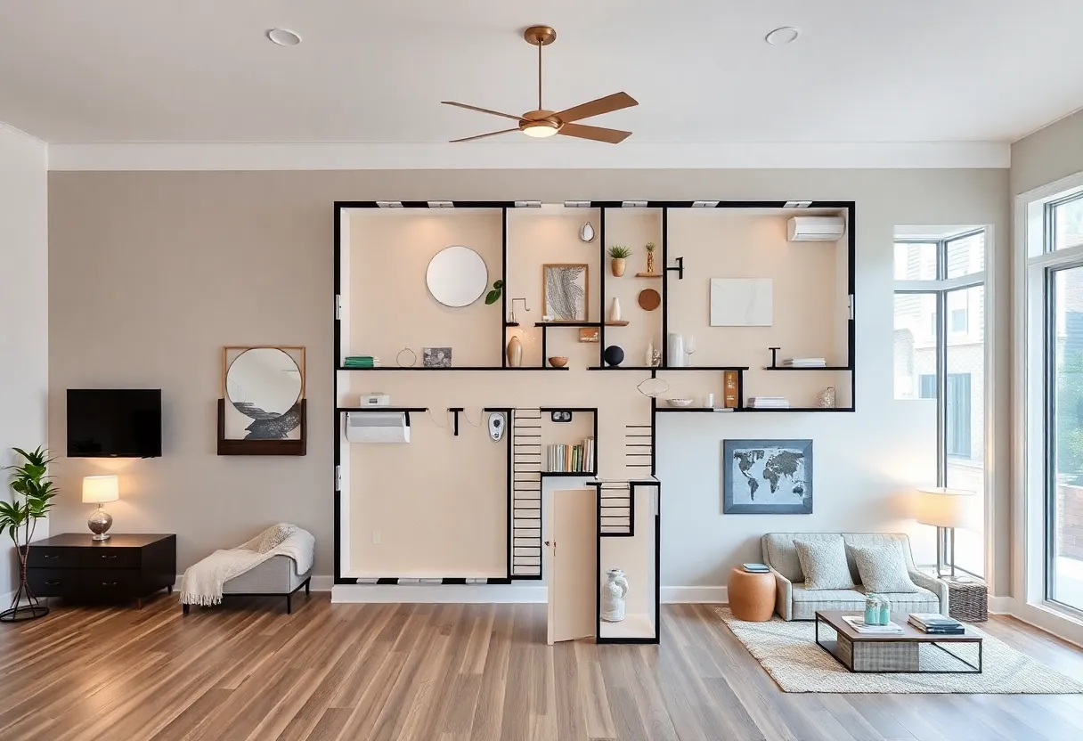 A detailed layout of a custom home in Raleigh, NC