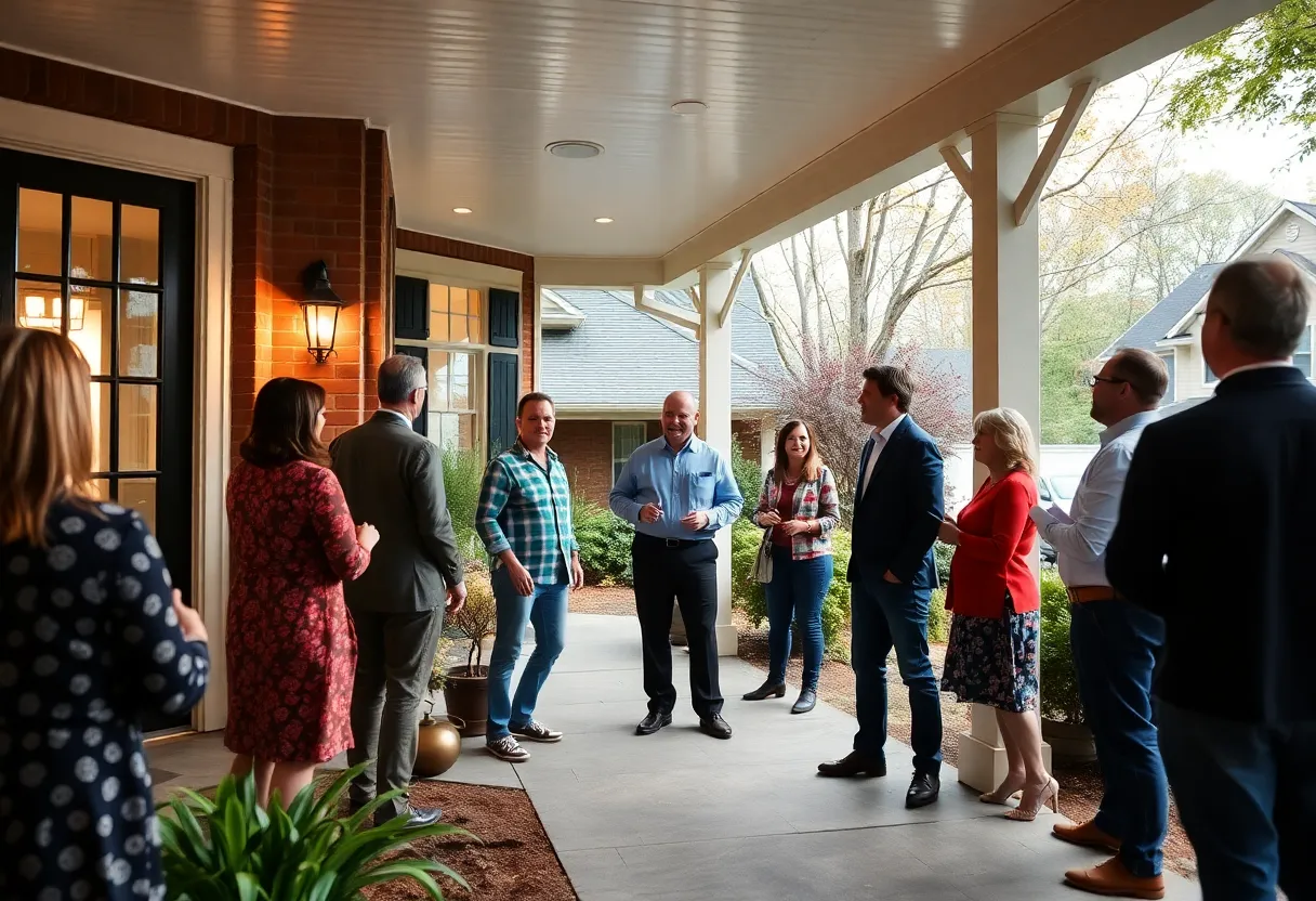 Visitors exploring an open house in Raleigh NC