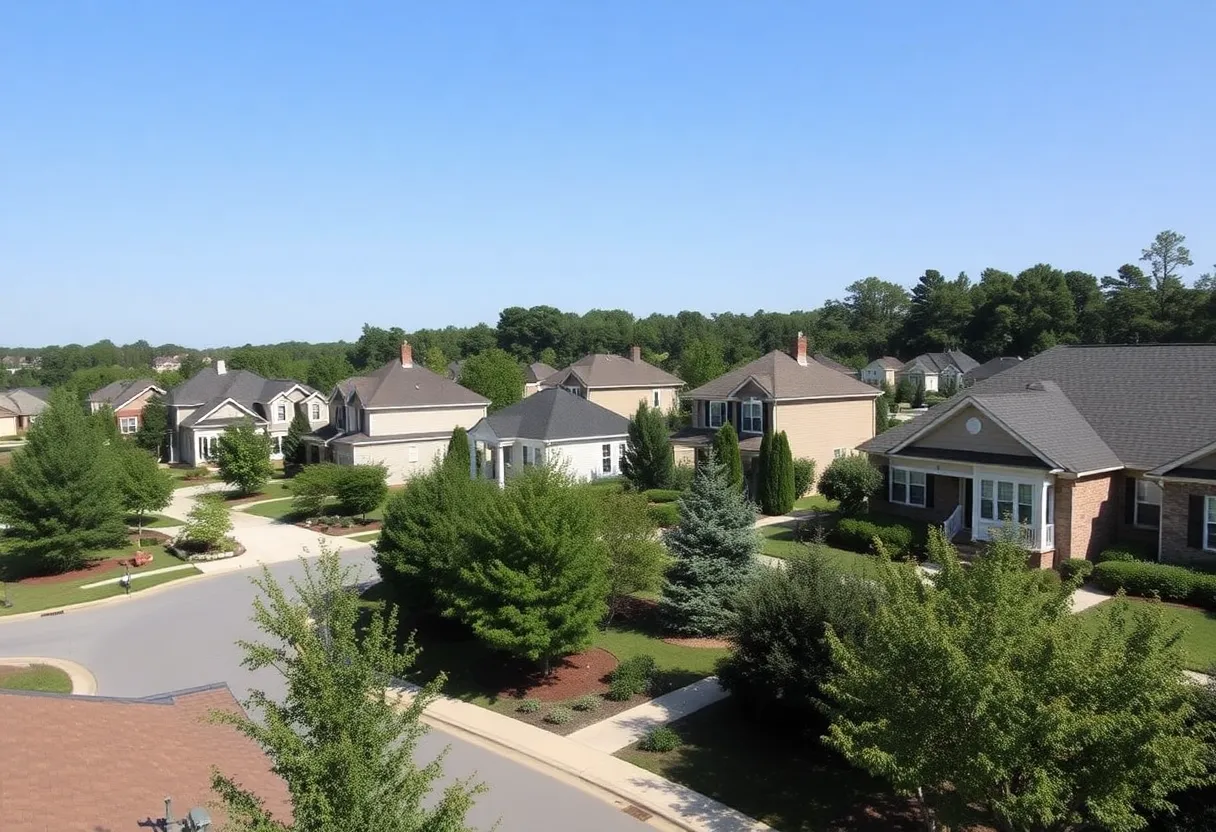 Beautiful homes in a Raleigh neighborhood, showcasing various architectural styles.