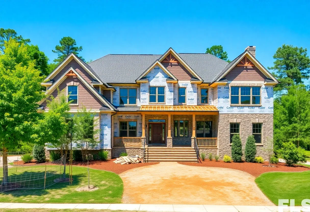 A custom home being built in Raleigh, NC.