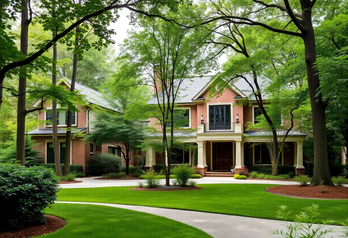 Modern dream home in Raleigh NC with landscaping