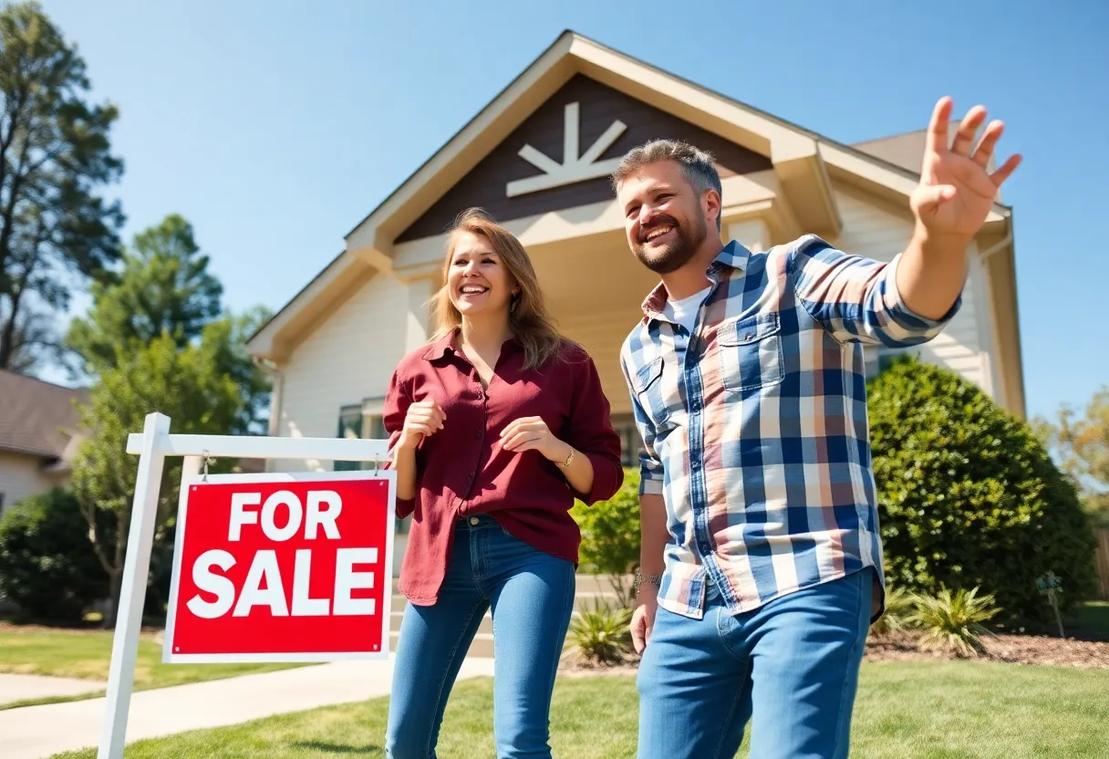 First-time homebuyers exploring a property in Raleigh, NC