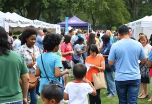 Community health fair in Raleigh, NC, showcasing diverse activities.