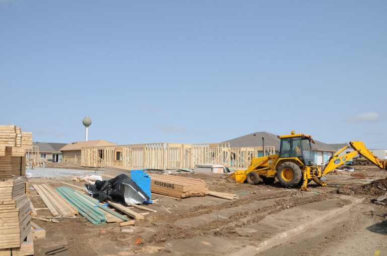 Excavator at a new construction site