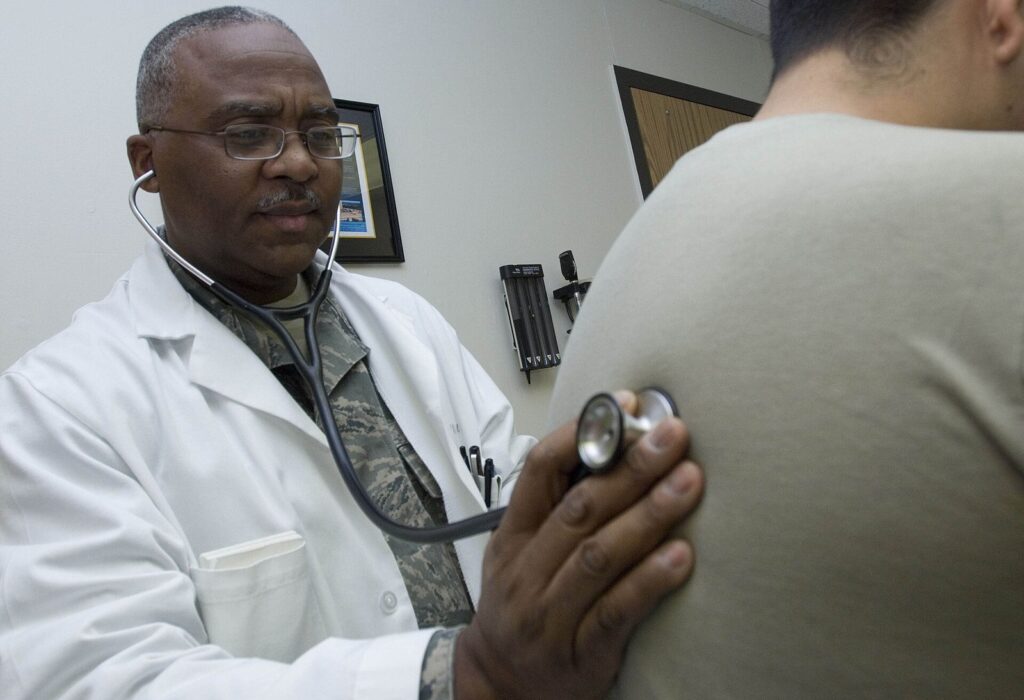 Doctor talking with a patient